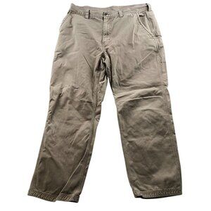 Duluth Trading Co Mens Cargo Work Pants Size 36x30 Canvas Straight Utility Khaki